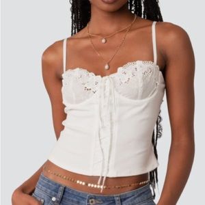 EDIKTED Women's Fairygirl Cupped Lace Up Corset Top Women’s US S